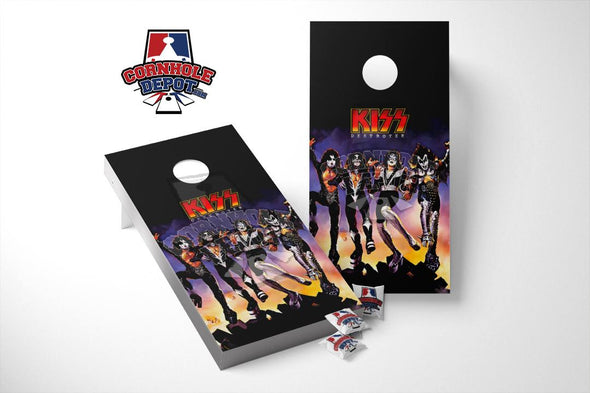 Kiss Destroyer Cornhole Board Vinyl Wrap Skins Laminated Decal Sticker Set