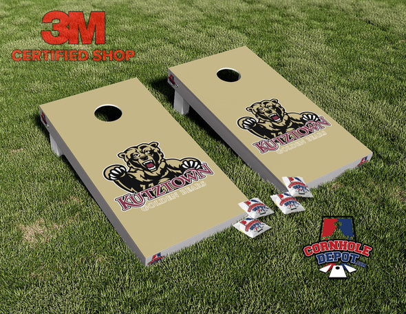 Kutztown Bears Cornhole Board Vinyl Wrap Laminated Sticker Set Decal