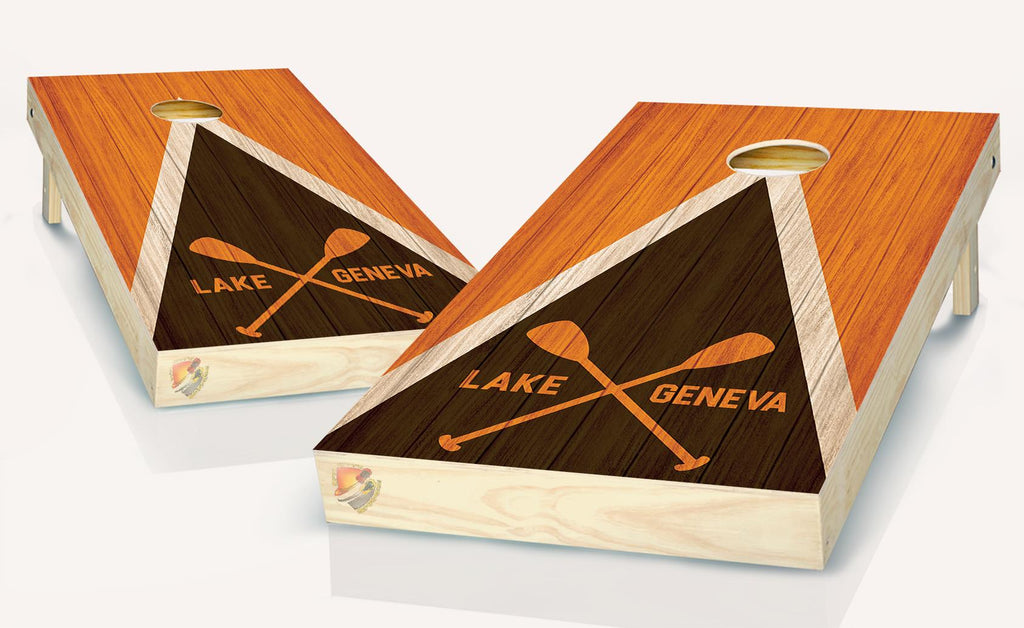 Lake Geneva  Cornhole Board Vinyl Wrap Skins Laminated Sticker Decal Set