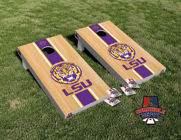 LSU Tigers Sports Cornhole Board Vinyl Wrap Skins Laminated Sticker Set Decal