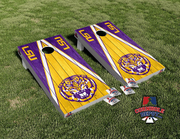 LSU Tigers Washed Cornhole Board Vinyl Wrap Skins Laminated Sticker Set Decal