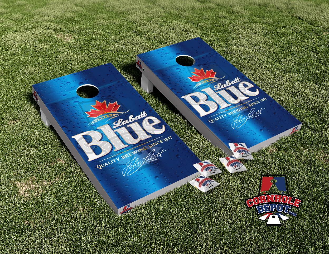 Labatt Blue Cornhole Board Vinyl Wrap Skins Laminated Sticker Set Deca ...