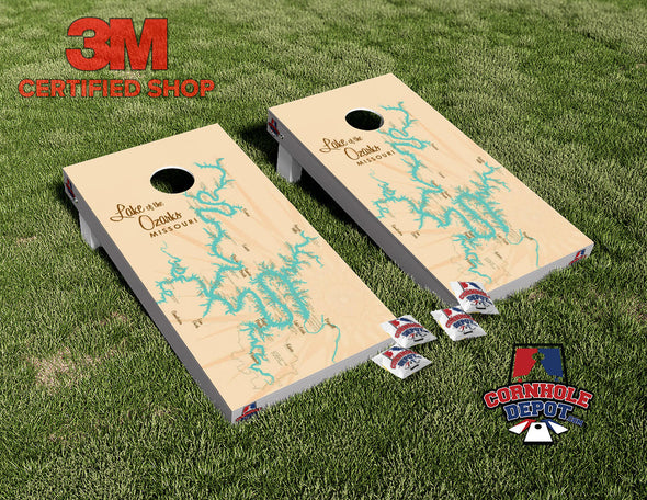 Lake Ozarks Missouri Cornhole Board Vinyl Wrap Skins Laminated Sticker Set