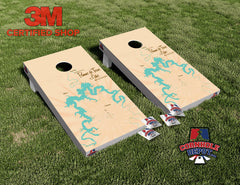 Lake Pomme de Terre Missouri Wood Cornhole Board Vinyl Wrap Skins Laminated Sticker Set