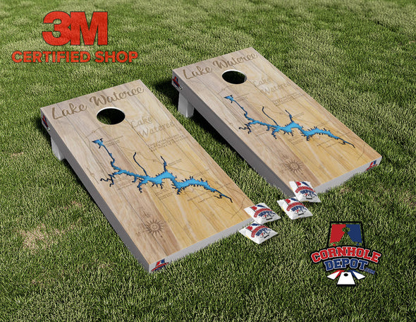 Lake Wateree South Carolina Cornhole Board Vinyl Wrap Laminated Sticker Set