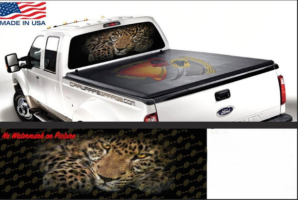 Leopard Rear Window Perforated Graphic Decal Cars Campers RV SUV Trucks