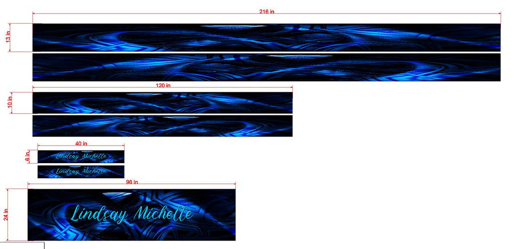 Dark Blue Cloudy Graphic Vinyl Boat Wrap  *****1 piece size 120"x10"****