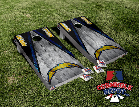 Los Angeles Chargers Washed Cornhole Board Vinyl Wrap Skins Laminated Sticker Set