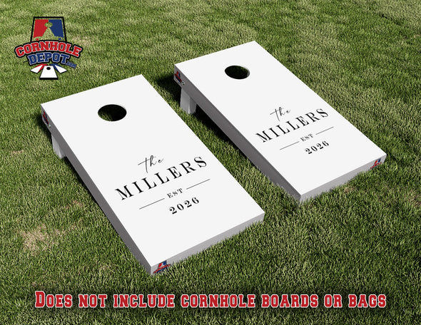 JONATHAN~  1 Millers AND 1 Sorrells  Cornhole Board Vinyl Wrap Skins Laminated Sticker Set Decal