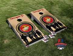 Soldiers Patriotic Cornhole Board Vinyl Wrap Skins Laminated Sticker Set Decal