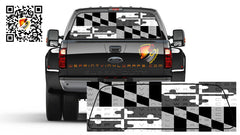 Maryland Flag Black and White Rear Window Perforated Graphic Vinyl Decal Trucks Cars Campers RV