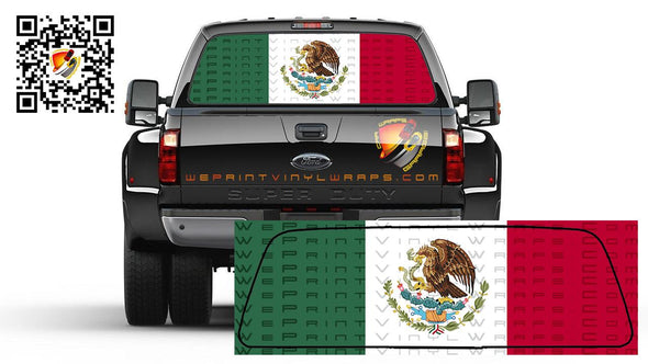 Mexican Flag Bandera de Mexico Rear Window Tint Perforated Graphic Decal Sticker Trucks Cars Campers