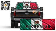 Mexican Flag Wavy Bandera de Mexico Michoacan  Rear Window Perforated Graphic Decal Tint Sticker Vinyl Trucks Cars Campers