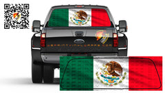 Mexican Flag Bandera de Mexico Wavy Rear Window Tint Perforated Graphic Decal Sticker Trucks Cars Campers