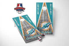 Miami Dolphins Washed Cornhole Board Vinyl Wrap Skins Laminated Sticker Set Decal