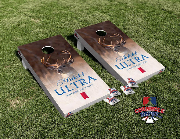 Michelob Deer Cornhole Board Vinyl Wrap Skins Laminated Sticker Set Decal