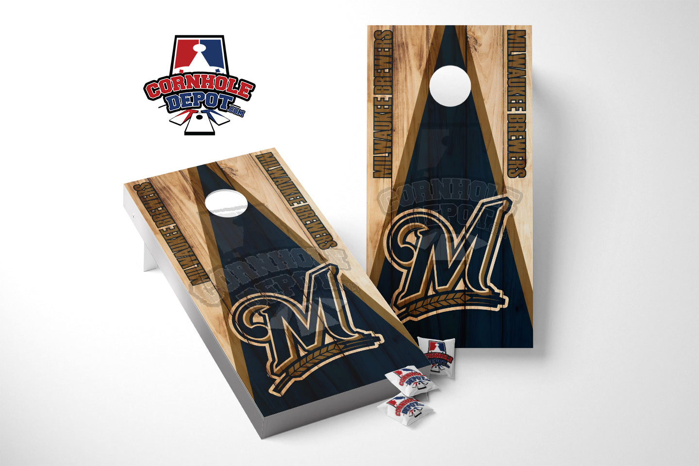 Milwaukee Brewers Cornhole Board Vinyl Wrap Skins Laminated Sticker Se ...