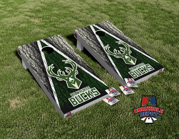 Milwaukee Bucks  Cornhole Board Vinyl Wrap Skins  Laminated Sticker Set Decal