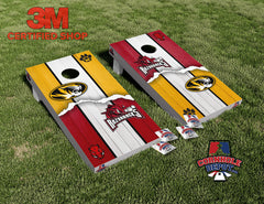 Mizzou Tigers and Razorbacks House Divided Cornhole Board Vinyl Wrap Skins Laminated Sticker Set
