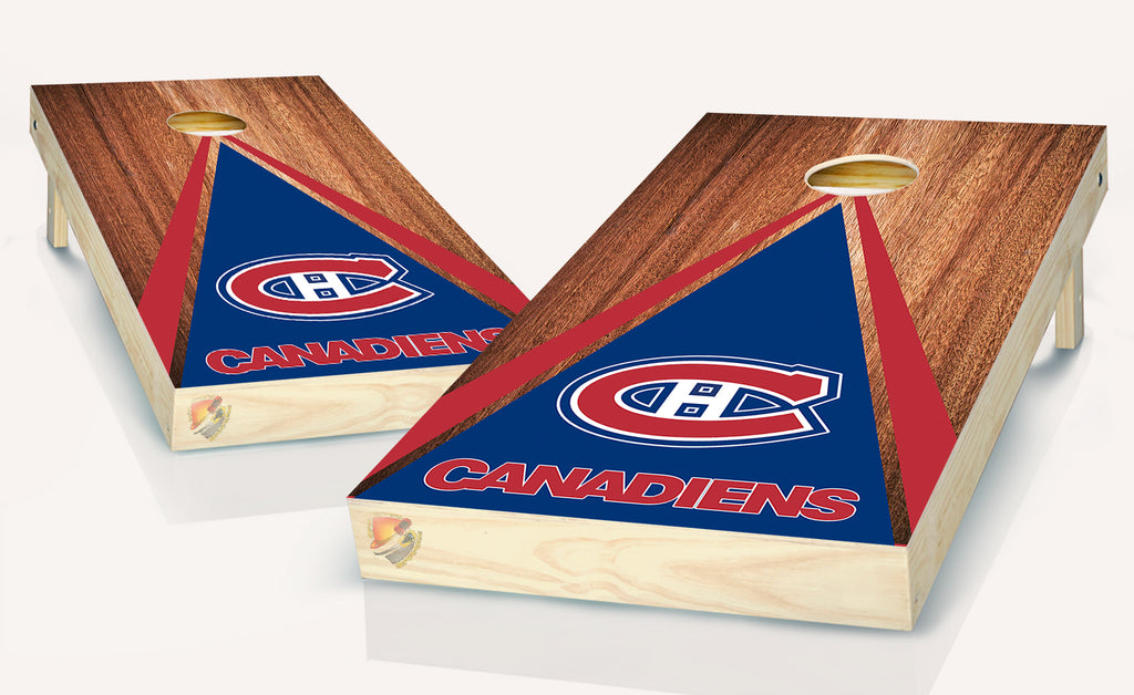 Montreal Canadiens Dark Wood Cornhole Board Vinyl Wrap Skins Laminated Sticker Set Decal