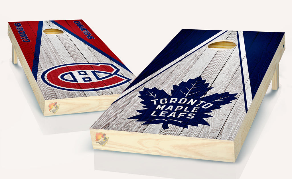 Montreal Canadiens Maple Leaf Cornhole Board Vinyl Wrap Skins Laminated Sticker Set Decal