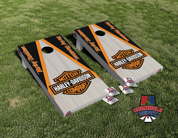 Harley MotorCycles Light Wood Cornhole Board Vinyl Wrap Skins Laminated Sticker Set Decal