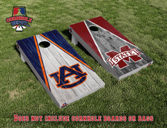 Auburn Tigers War Eagle and M State Split Set Cornhole Board Vinyl Wrap Skins Laminated Sticker Set Decal