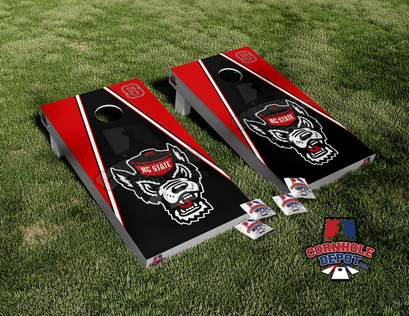 NC North Carolina Wolf Cornhole Board Vinyl Wrap Skins Laminated Sticker Set Decal