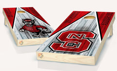 JEFF~ 1 UNC Tarheel Dark Washed and 1 NC State Cornhole Board Vinyl Wrap Laminated Sticker Set Decal