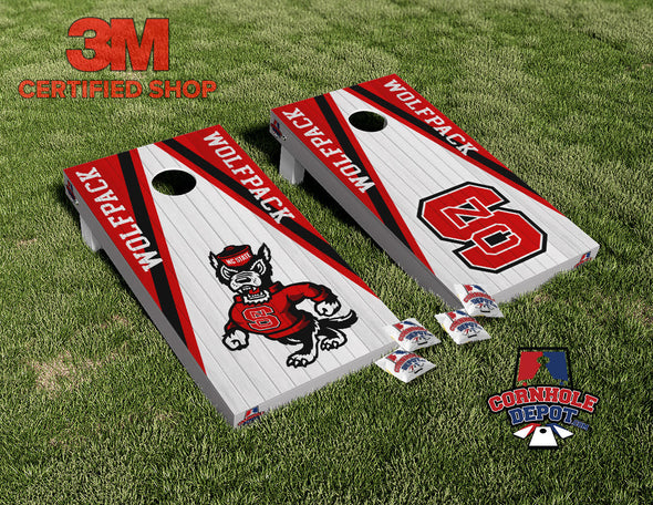 NC State Wolfpack Cornhole Board Vinyl Wrap Skins Laminated Sticker Set Decal