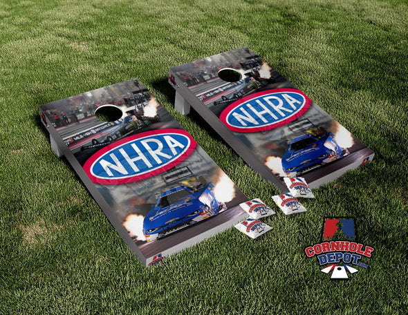 NHRA Cars Racing Cornhole  Board Vinyl Wrap Skins Laminated Sticker Set Decal