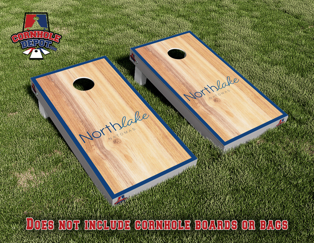 Northlake  Cornhole Board Vinyl Wrap Skins Laminated Sticker Set Decal