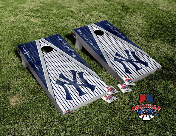 New York Yankees Blue Cornhole Board Vinyl Wrap Skins Laminated Sticker Set Decal