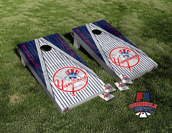 New York Yankees Cornhole Board Vinyl Wrap Skins Laminated Sticker Set Decal