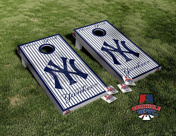 New York Yankees NY Cornhole Board Vinyl Wrap Skins Laminated Sticker Set Decal