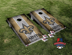 New Orleans Saints Washed Brown Board Cornhole Board Vinyl Wrap Skins Laminated Decal Sticker Set