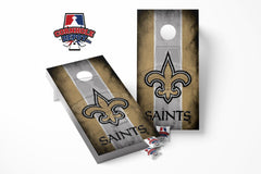 New Orleans Saints Washed Brown Board Cornhole Board Vinyl Wrap Skins Laminated Decal Sticker Set