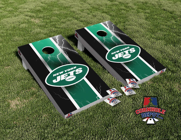 New York Jets Cornhole Board Vinyl Wrap Skins Laminated Sticker Set Decal