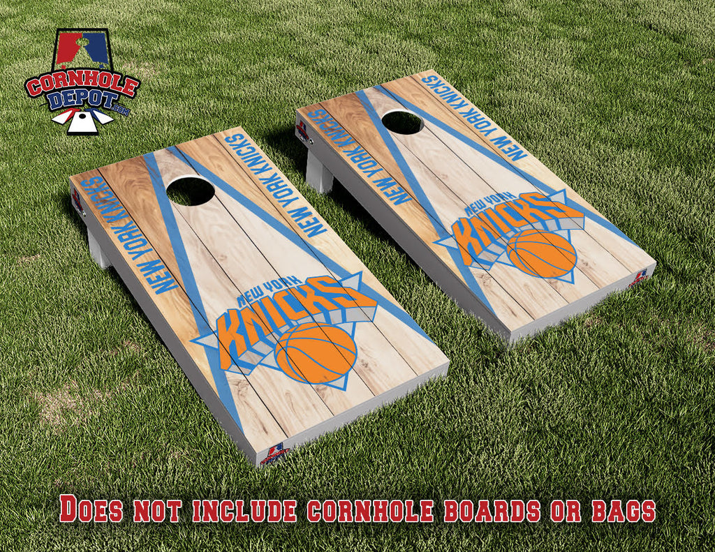 New York Knicks Cornhole Board Vinyl Wrap Skins Laminated Sticker Set Decal