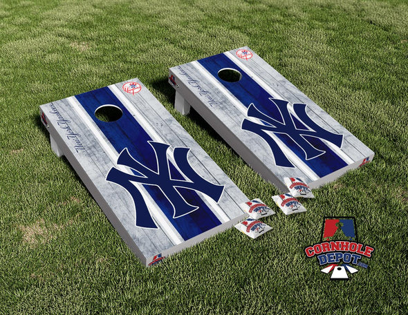 New York Yankees Washed Cornhole Board Vinyl Wrap Skins Laminated Sticker Set Decal
