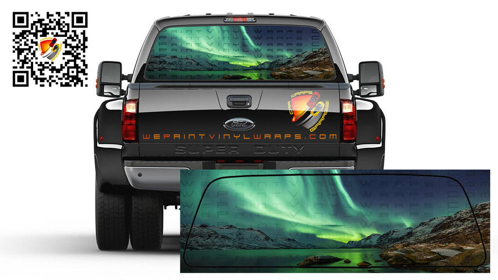 Northern Lights Rear Window Perforated Graphic Vinyl Decal Trucks Cars Campers RV