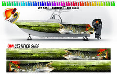 Northern Pike Fish Graphic Vinyl Boat Wrap Fishing Pontoon Sportsman Console Bowriders Watercraft etc.. Boat Wrap Decal