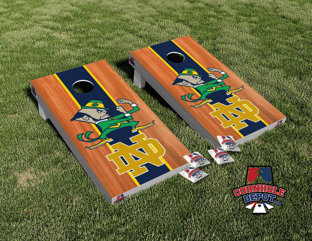 Notre Dame Irish Cornhole Board Vinyl Wrap Laminated Sticker Set Decal