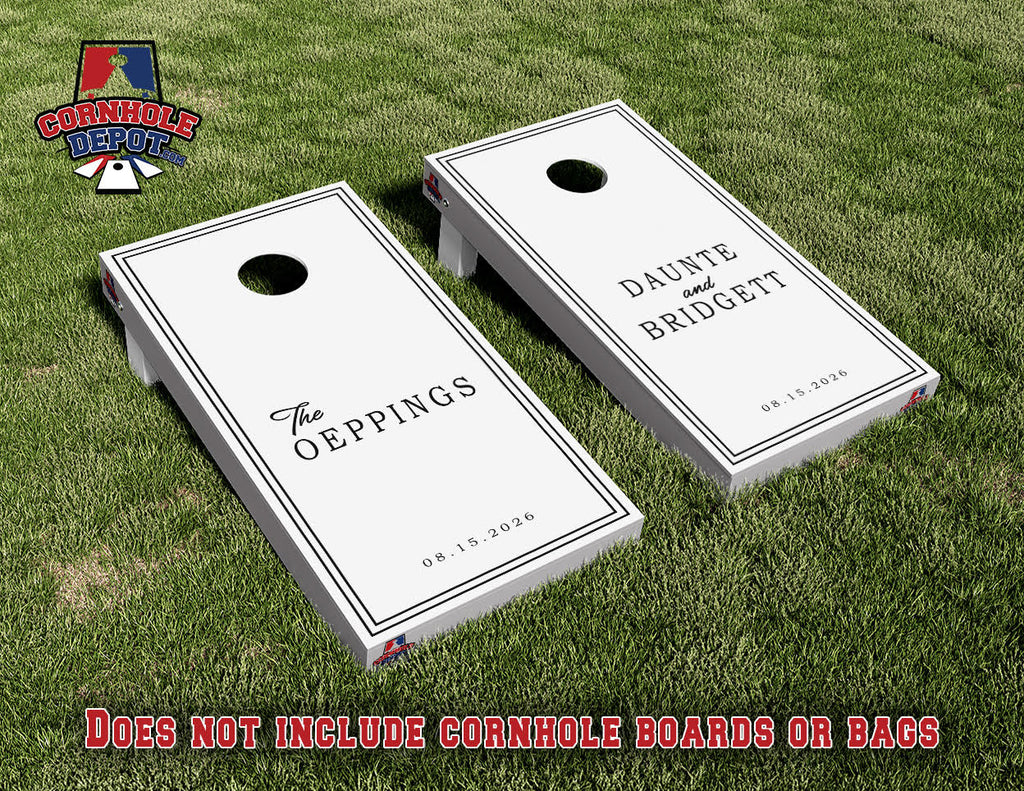 Angie~ Custom The Oeppings 1 Blue stripes and 1 White and Black Cornhole Board Vinyl Wrap Skins Laminated Sticker Set Decal