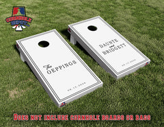 Angie~ Custom The Oeppings 1 Blue stripes and 1 White and Black Cornhole Board Vinyl Wrap Skins Laminated Sticker Set Decal