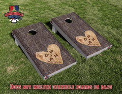 Custom Personalized Heart Tree Bark Cornhole Board Vinyl Wrap Skins Laminated Sticker Set Decal Anniversary Wedding Gifts