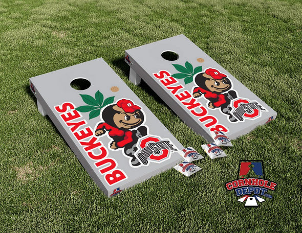 Ohio State Buckeyes Gray Cornhole Board Vinyl Wrap Skins Laminated Sticker Set