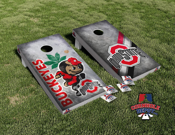 Ohio State Buckeyes Split Set Cornhole Board Vinyl Wrap Skins Laminated Sticker Set