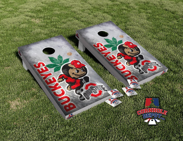 Ohio State Buckeyes Washed Cornhole Board Vinyl Wrap Skins Laminated Sticker Set