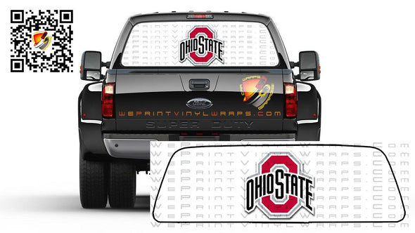Ohio State Rear Window Tint  Perforated Graphic Vinyl Decal Cars Trucks Campers